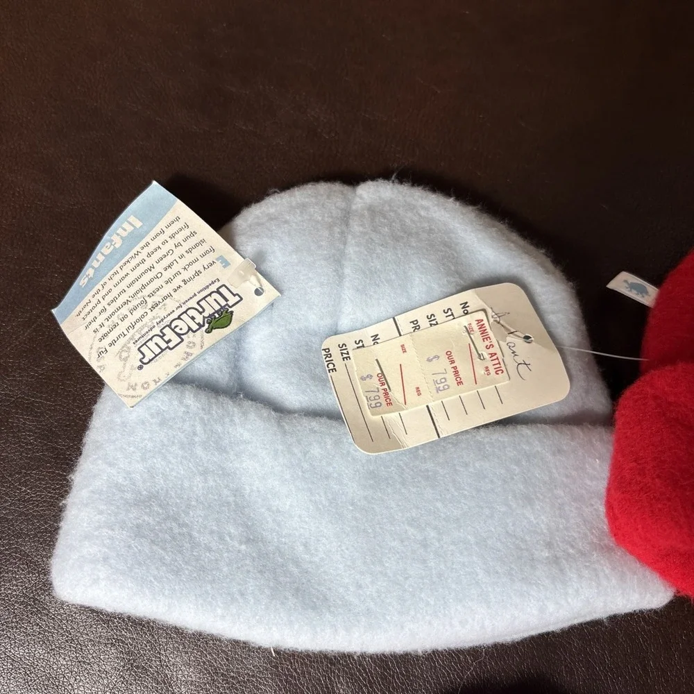 5 New Vintage Turtle Fur Infant Toddler Fleece‎ Hats